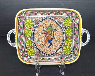 Hand Painted Ceramic Serving Tray Portugal