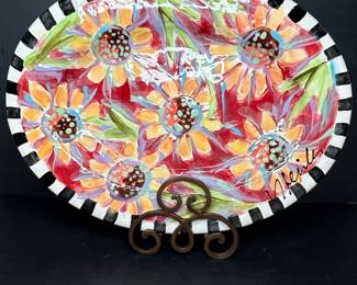 Hand-Painted Ceramic Serving Platter by Niels