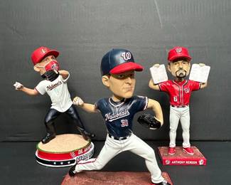 Washington Nationals Bobbleheads (Max Scherzer, Dr. Anthony Fauci, Anthony Rendon)