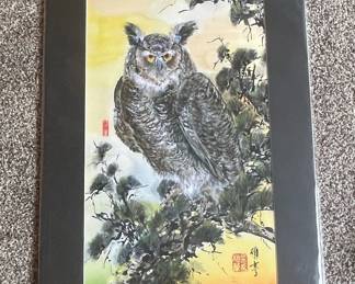Great Horned Owl Watercolor Painting