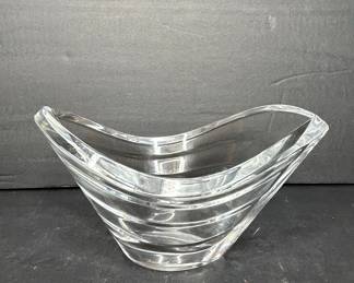 Baccarat Crystal "Wave" Pattern Oval Bowl
