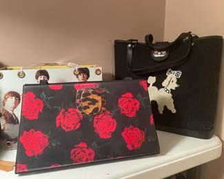 Angela Frascone Rose Print Clutch & Lulu Guinness Poodle Tote Bag