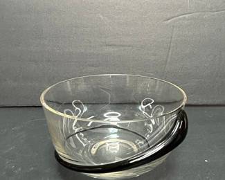 Rosenthal '100 Jahre' Crystal Bowl with Black Handle
