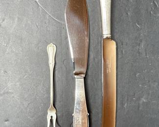 Sterling Silver Butter Knives and Pastry Fork