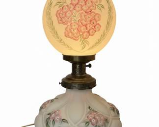 Victorian Style Hand-Painted Floral Gone with the Wind Lamp