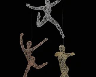 Wire Hanging Sculpture of Human Figures