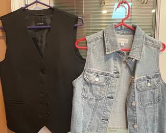 Evereve Black Vest and Denim Vest