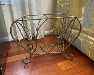 Vintage Brass Magazine Rack