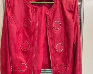 Joseph Ribkoff Red Faux Suede Jacket