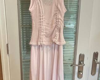 Anthropologie Mesh Overlay Midi Dress