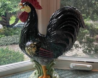 Large Ceramic Rooster Figurine