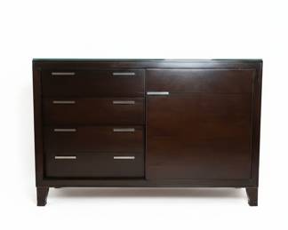 Dark Wood Dresser with Glass Top
