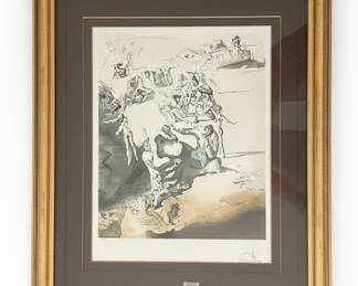 Salvador Dalí 'Dreaming Man' Lithograph Limited Edition Print 49/150 with COA