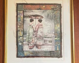 John Cheng "Geishas with Umbrella" Print