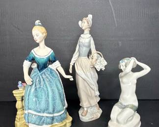 Royal Doulton, German Rosenthal, and Lladro Figurines