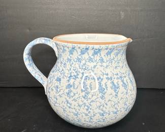 Blue Speckled Italian Pottery Pitcher