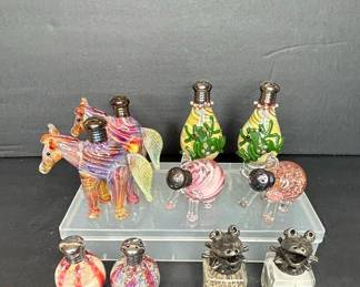 Hand Blown Glass Animal Salt and Pepper Shakers