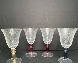 Bubble Glasses with Colored Stems