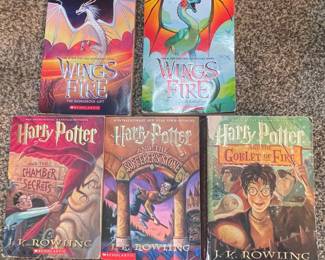 Harry Potter and Wings of Fire Books (First Scholastic Trade Paperback Printings)