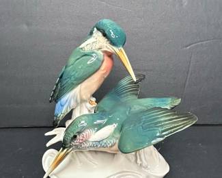 Karl Ens "Kingfisher Pair" Porcelain Figurine