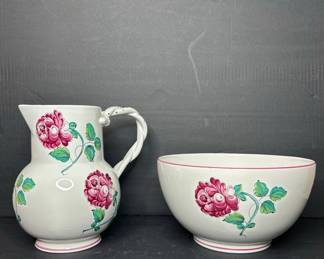 Tiffany & Co. Strasbourg Flowers Porcelain Pitcher and Basket
