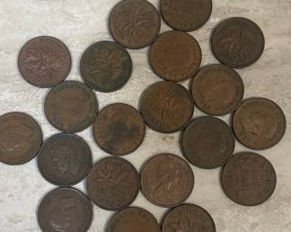 Canadian One Cent Coins (Pennies)