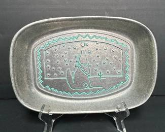 Pewter Southwestern Coyote Tray