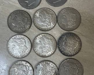 Morgan Silver Dollars and Peace Dollars