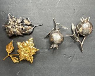 Vintage Metal Floral Salt & Pepper Sets