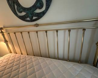 King bed on frame, $175.00. Brass headboard $90.00