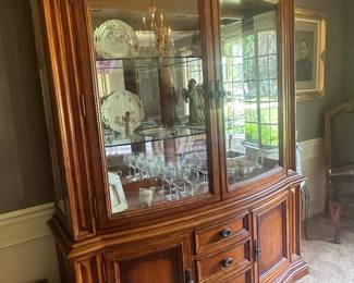 Big curved glass front hutch. $250.00
