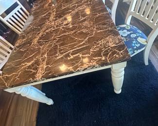 Faux marble kitchen table and 4 chairs $390.00