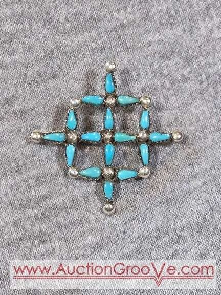 ZUNI Petit Point Sterling Silver Pendant Pin