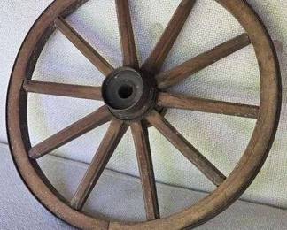 Antique Wooden Wagon or Cart Wheel.