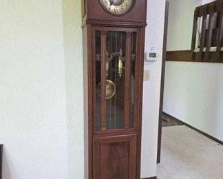 Beautiful Two Weight Antique Grandfather Clock