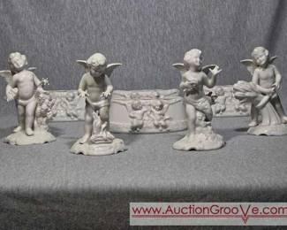 Dresden Porcelain Angel Cherub Center Pieces
