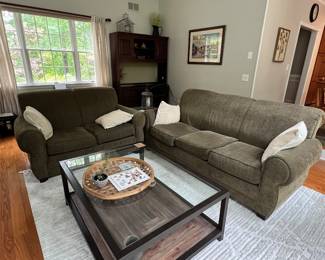 living room set and rug