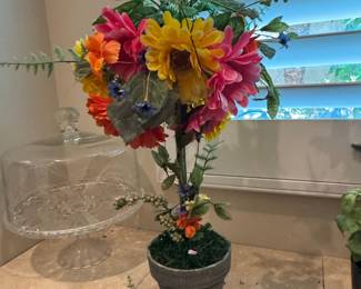 Artificial Sunflower and Dahlia Floral Topiary Tree