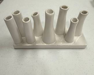 Torre & Tagus White Ceramic 8-Tube Bud Vase