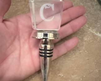 Cypress Home Crystal Monogram 'C' Wine Bottle Stopper