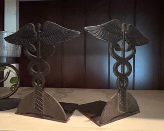 Vintage Caduceus Bookends - Made in Israel