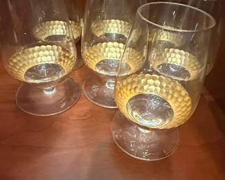 Fitz & Floyd Hammered Gold Wine Glasses (Set of 6)