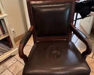 Executive Leather Office Chair with Nailhead Trim