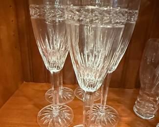 Waterford Crystal "Laurel" Pattern Flute Glasses (Set of 4)