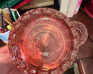 Pink Glass Bubble Pattern Vases/Candle Holders (Set of 2)