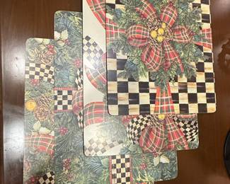 MacKenzie-Childs "Courtly Check" Holiday Placemats Set