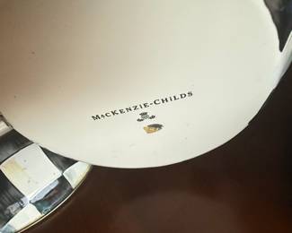 Mackenzie-Childs Courtly Check Enamel Fondue Set with Fish Burner Stand