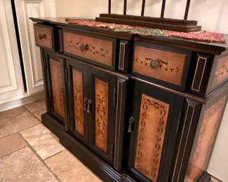 Drexel "Et Cetera" Collection Black Lacquer Chinoiserie Sideboard