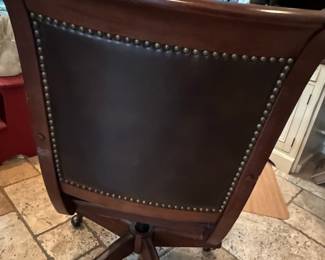 Executive Leather Office Chair with Nailhead Trim