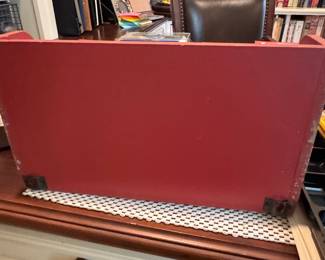 Red Wooden Desk Organizer with Drawer